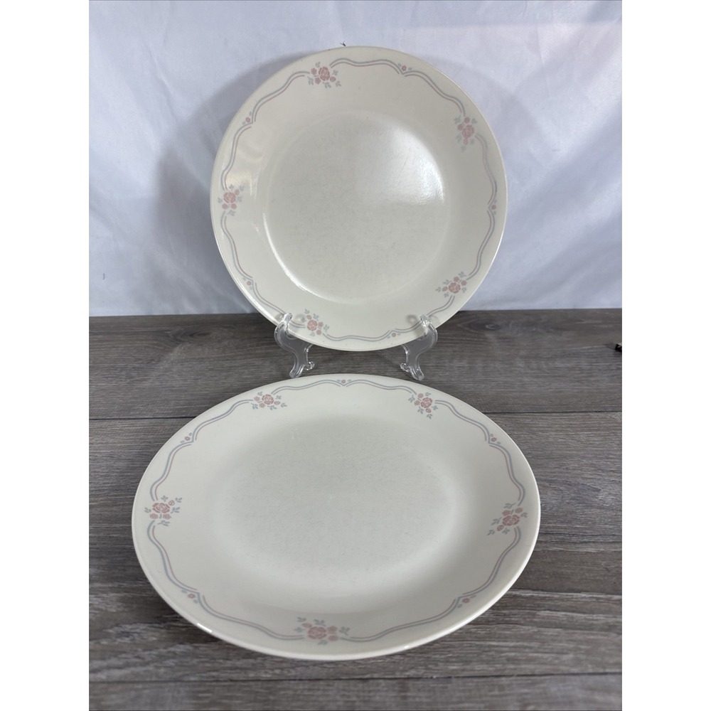 Two Corning Corelle ENGLISH BREAKFAST Dinner Plate Pink Blue Floral 10 1/4"